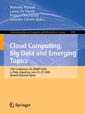 cover image of Cloud Computing, Big Data and Emerging Topics
